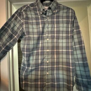 Sonoma Men's Green and Blue Plaid Shirt